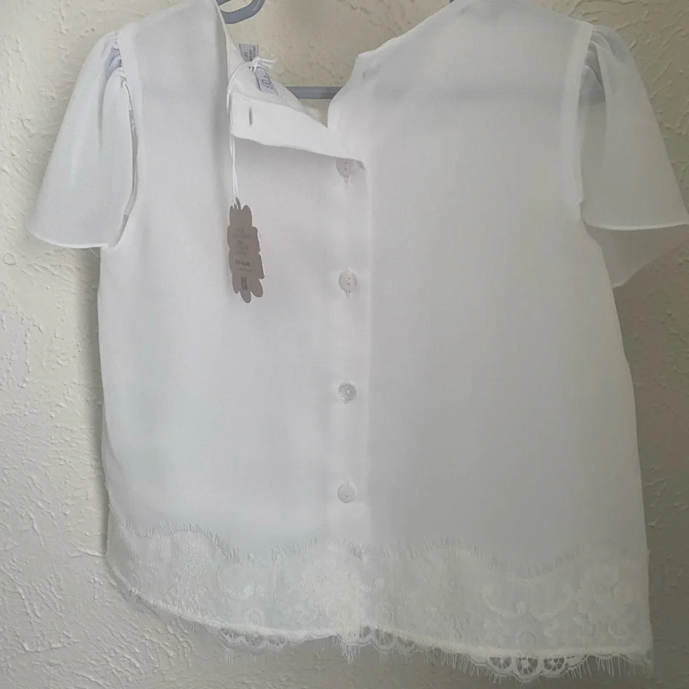 Patachou Girls White Lace Blouse - Picture 6 of 7